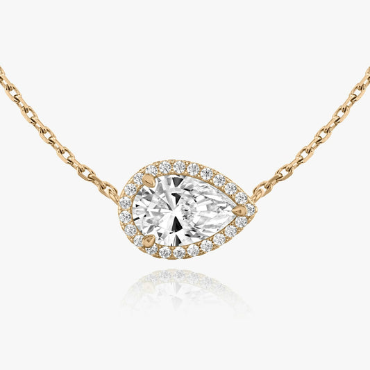 Pear Halo Necklace