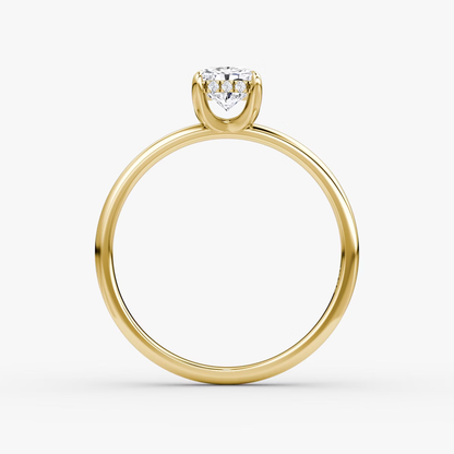 The Classic Hidden Halo Radiant Engagement Ring in Plain Large Band