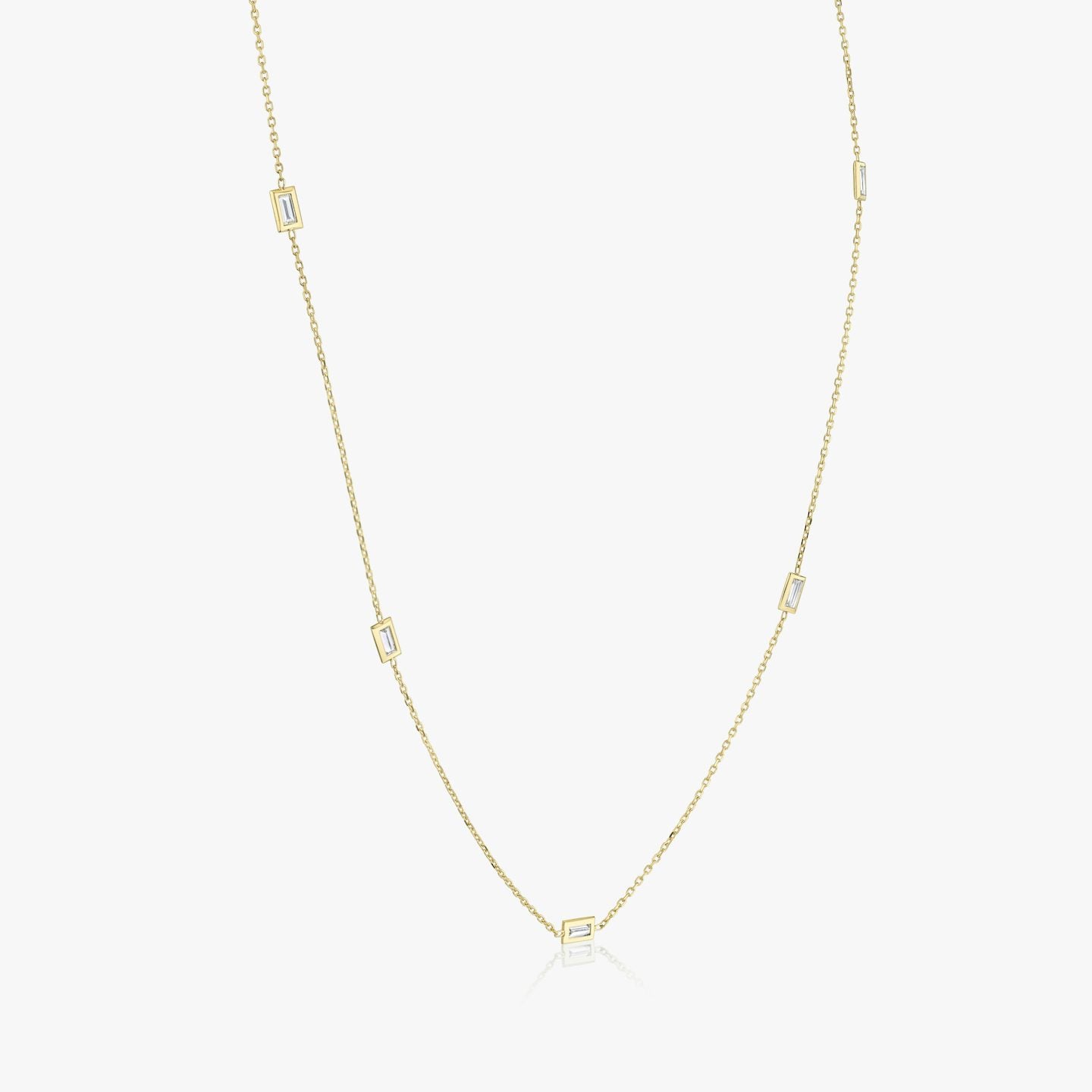 Baguette Knife Edge Bezel Station Necklace