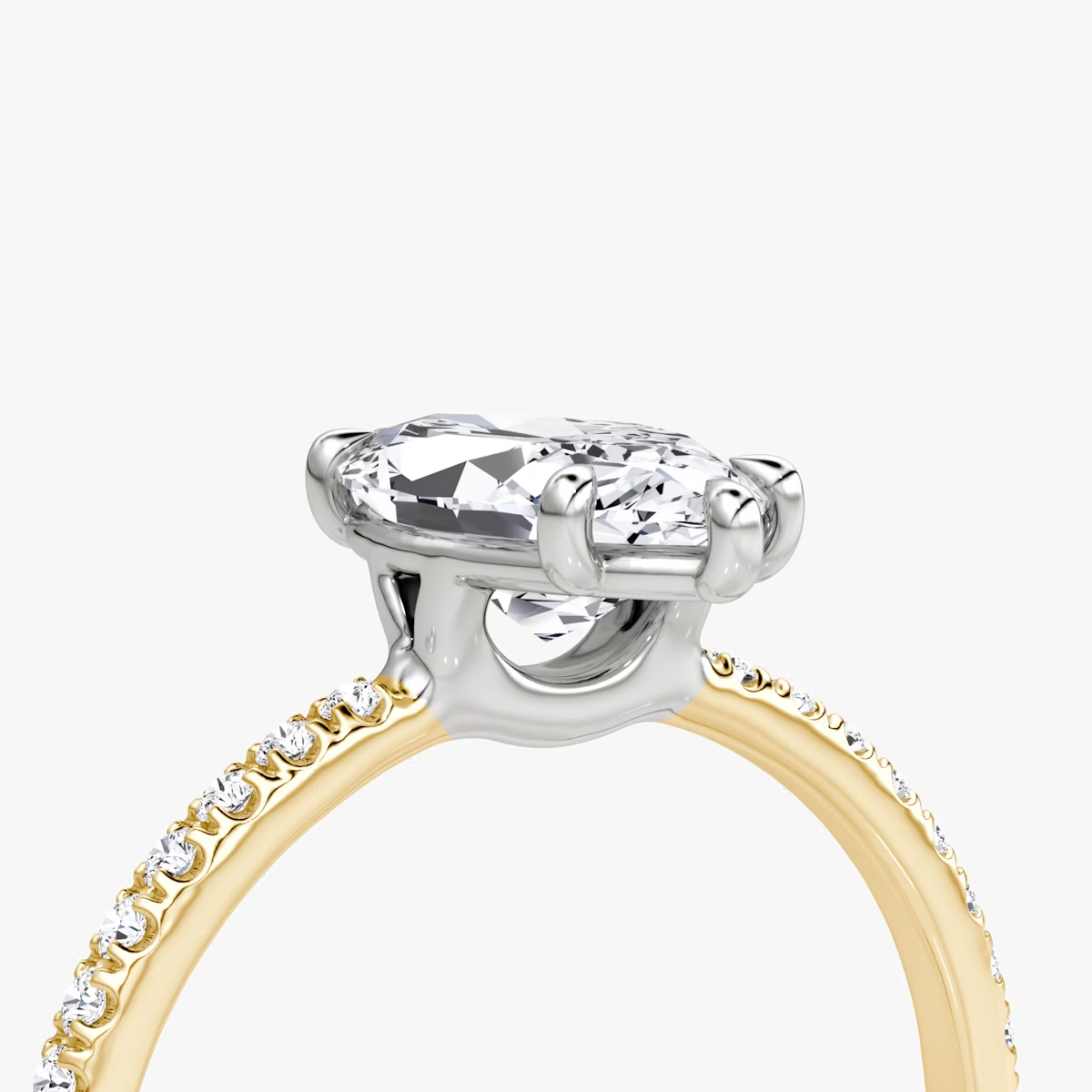 The Signature  Marquise Engagement Ring in Pave Standard Band