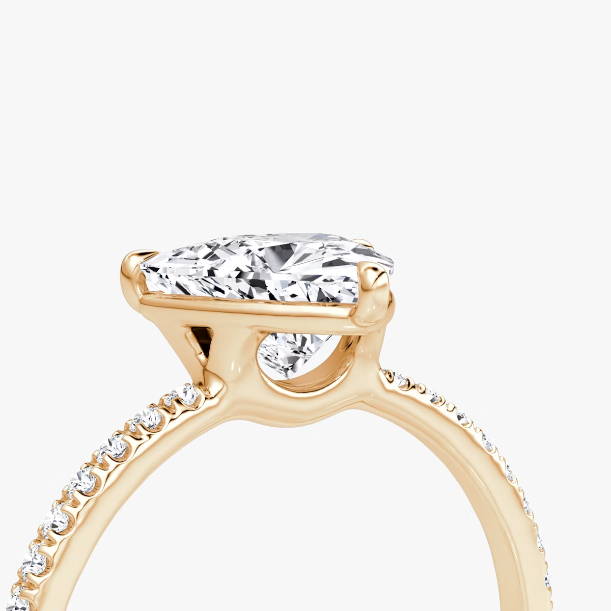 The Signature Trillion Engagement Ring in Pave Standard Band