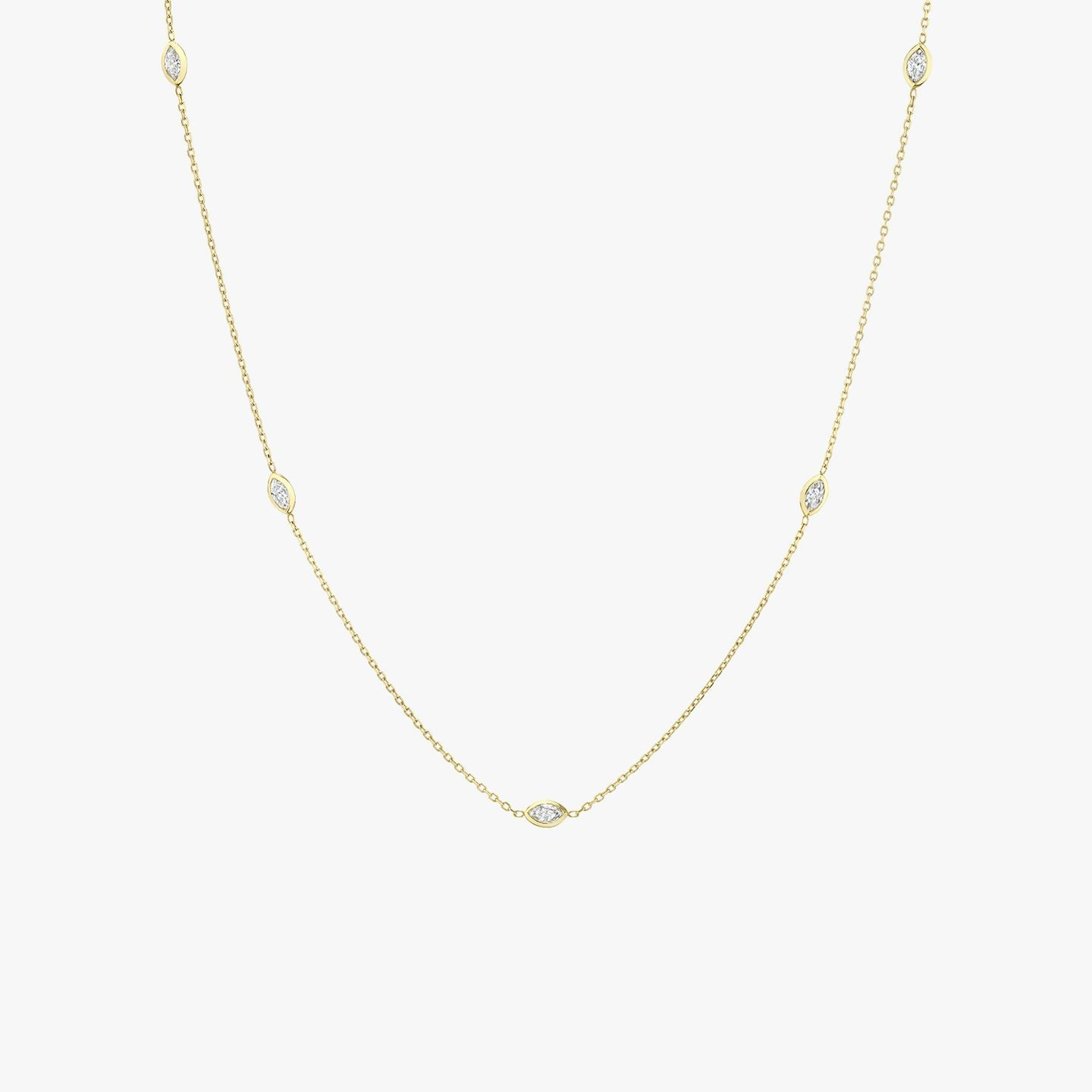 Marquise Knife Edge Bezel Station Necklace