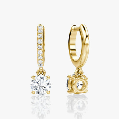 Solitaire Pavé Drop Huggie Hoop