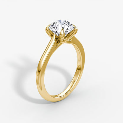 Trellis Cathedral Round Plain Engagement Ring