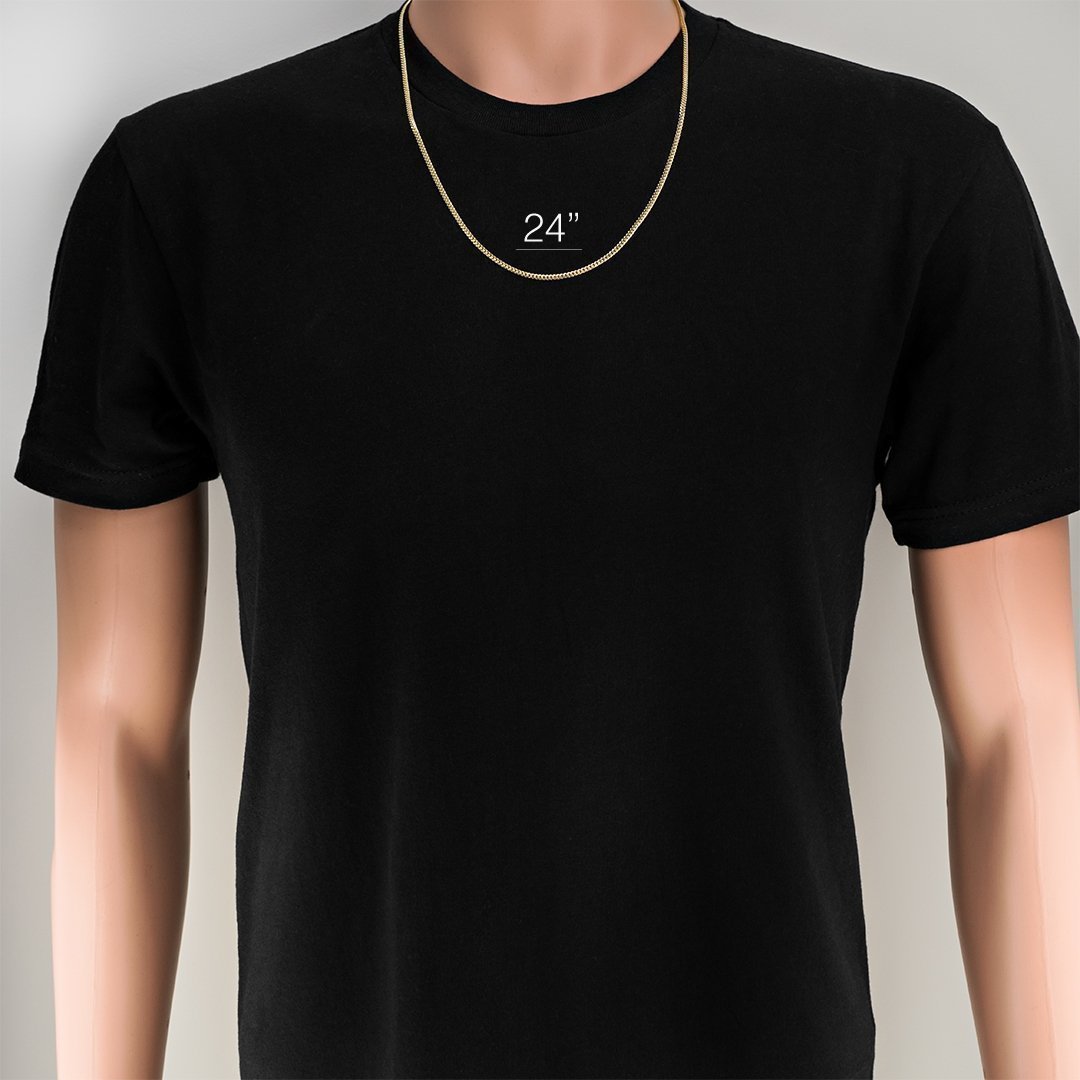 14k Yellow Gold Solid Cuban Link Chain 2.5 mm