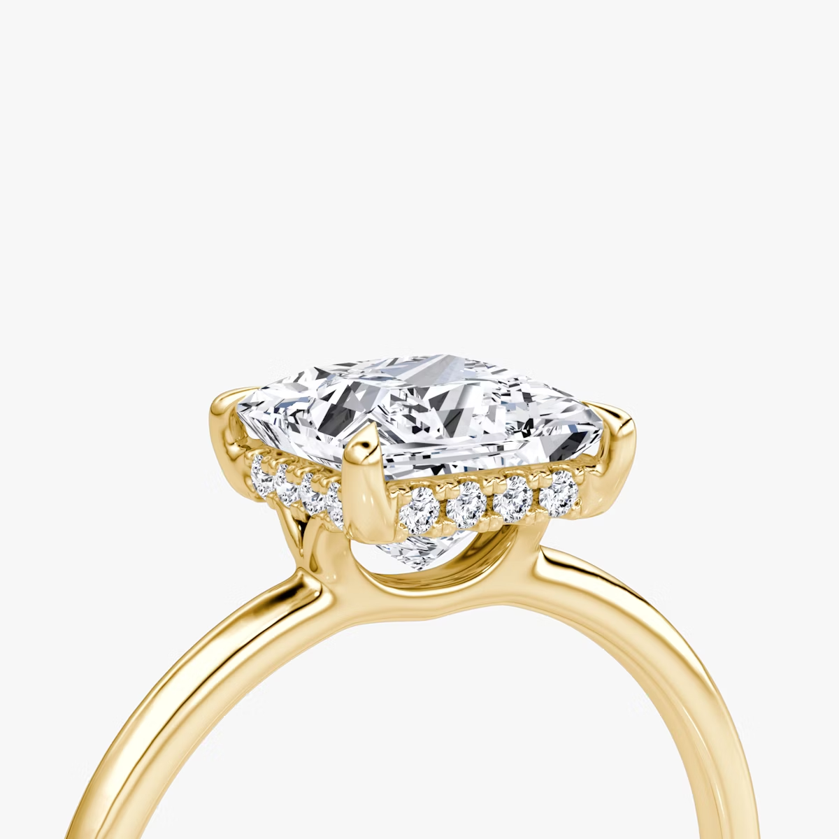 The Signature Princess Engagement Ring in Plain Standard Band