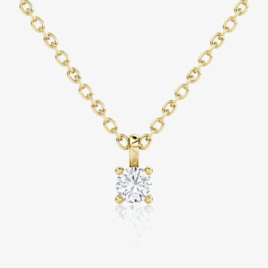 Round Petitie Solitaire Pendant