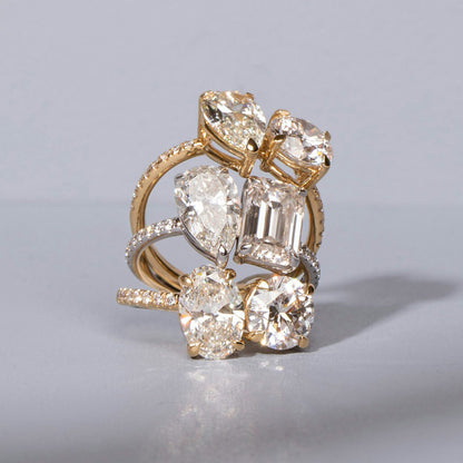 Toi et Moi Pave Engagement Ring