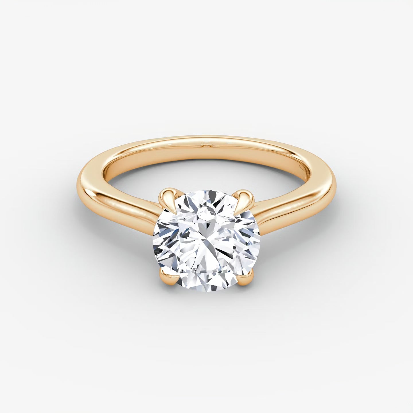 Trellis Cathedral Round Plain Engagement Ring
