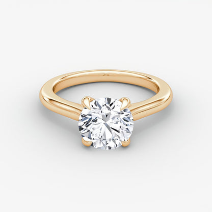 Trellis Cathedral Round Plain Engagement Ring