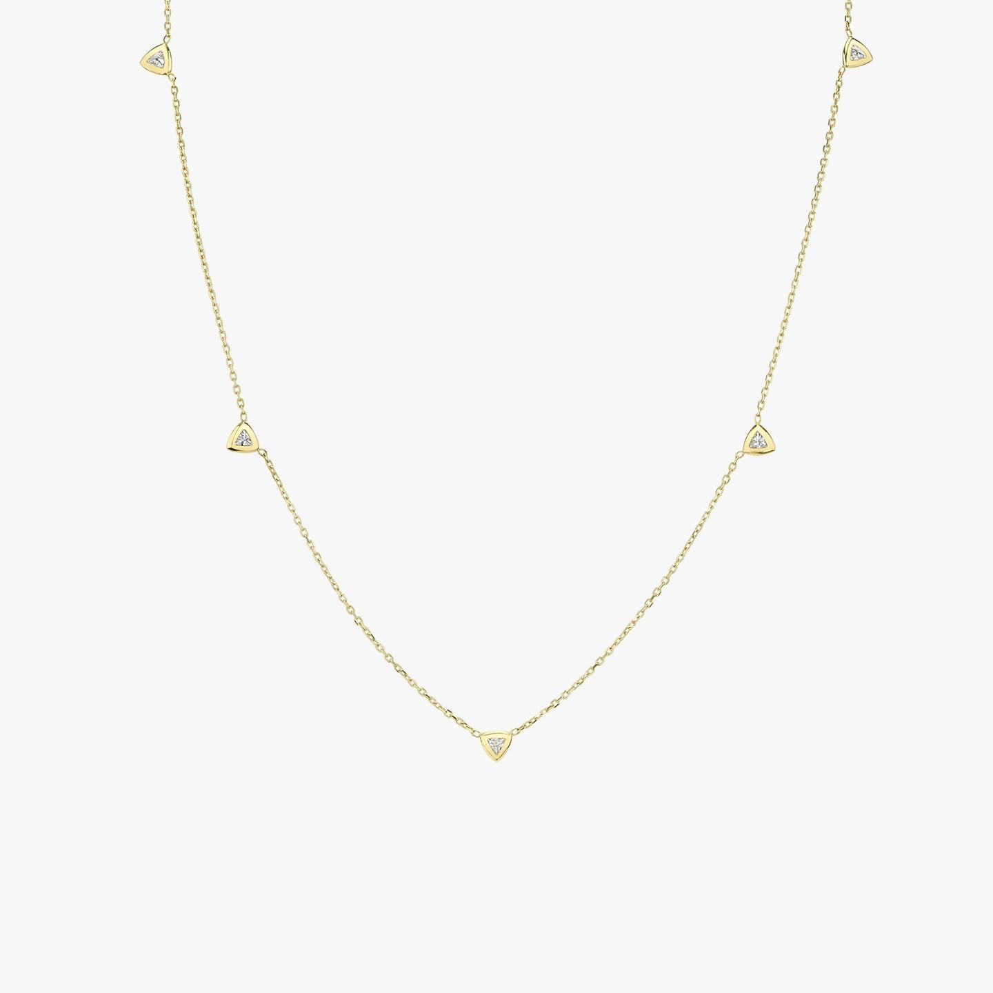 Trillion Knife Edge Bezel Station Necklace