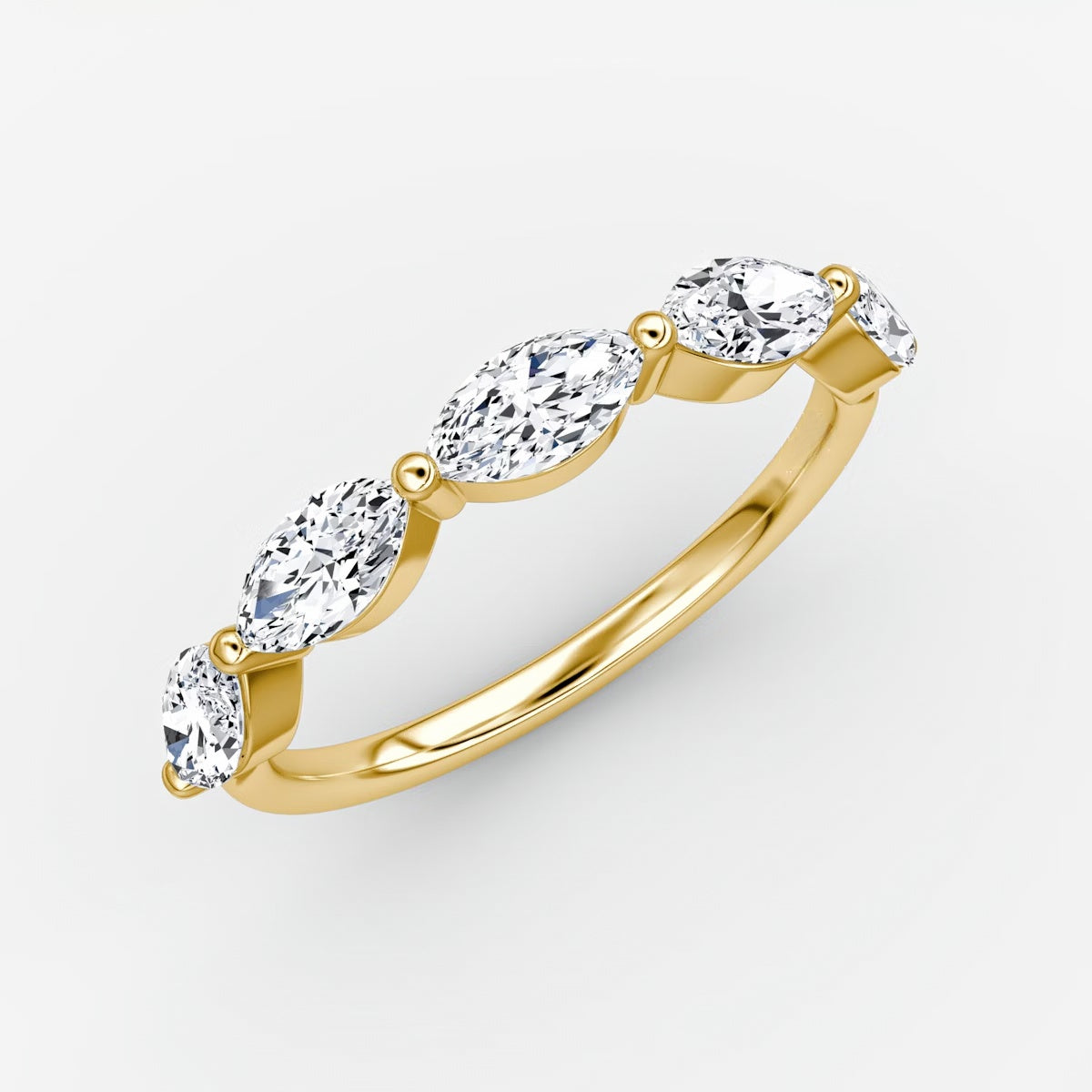 Single Shared Prong Marquise Band