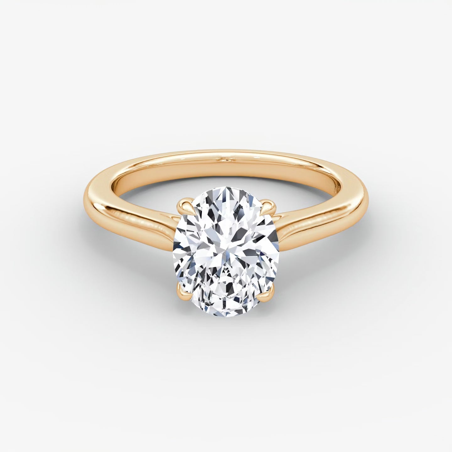 Trellis Cathedral Oval Plain Engagement Ring