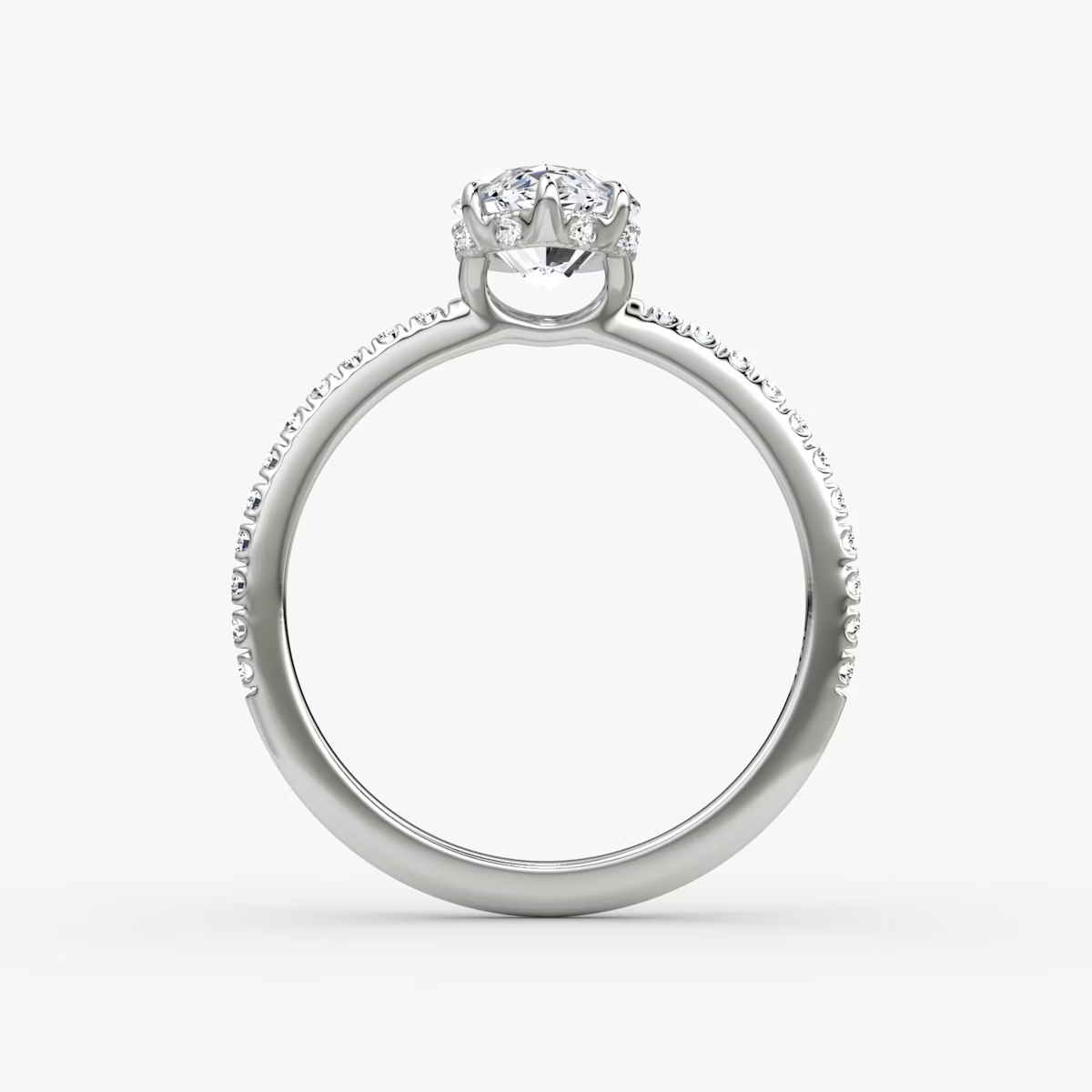 The Signature  Marquise Engagement Ring in Pave Standard Band