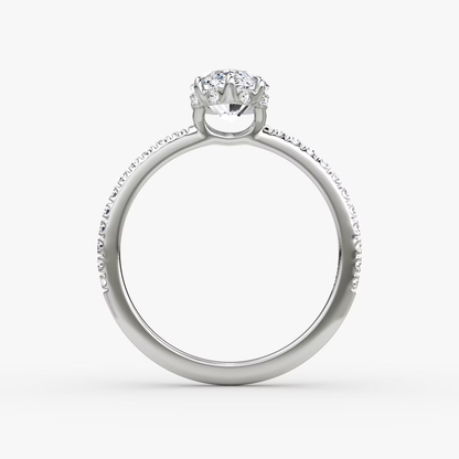 The Signature  Marquise Engagement Ring in Pave Standard Band