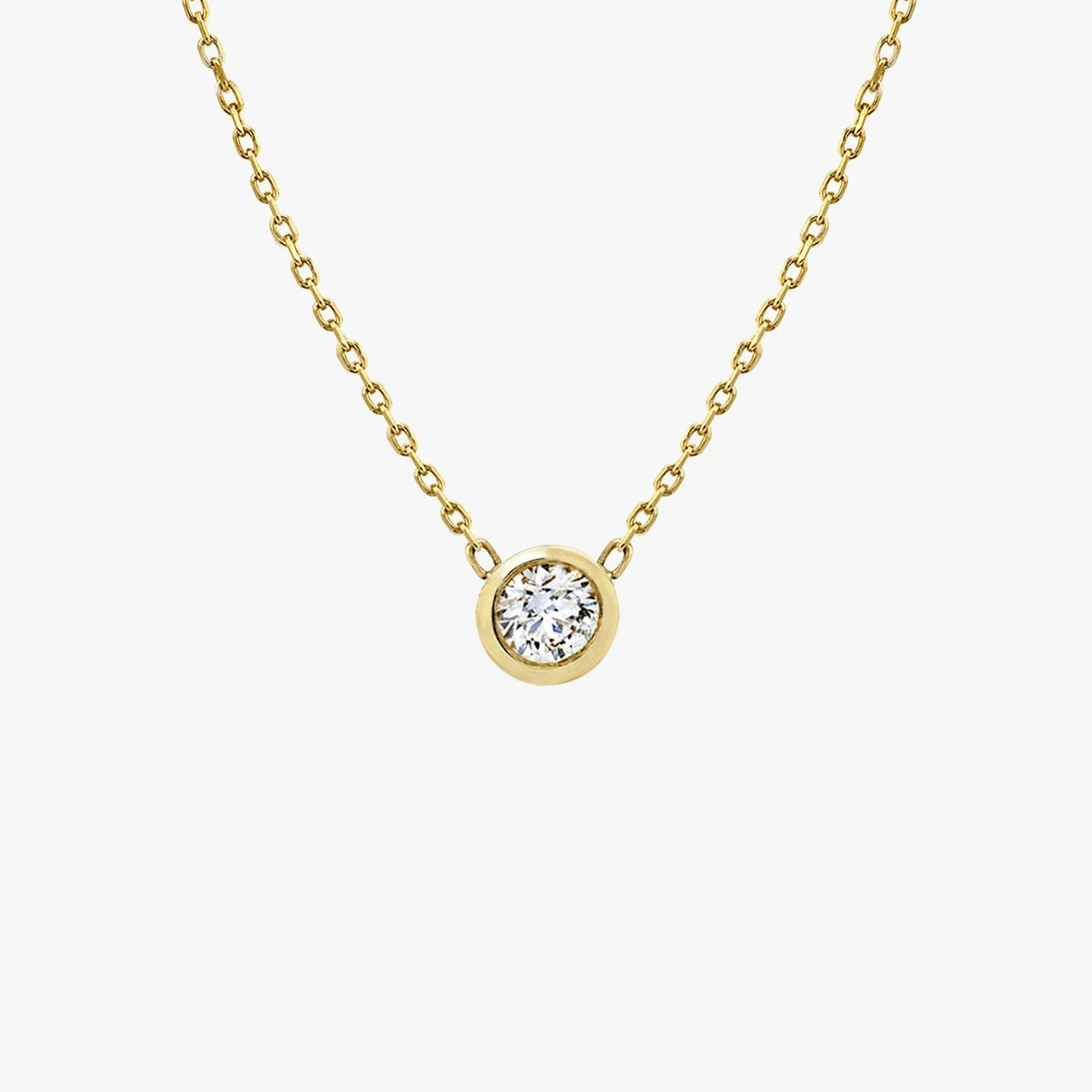 Round Knife-Edge Bezel Necklace