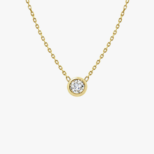 Round Knife-Edge Bezel Necklace