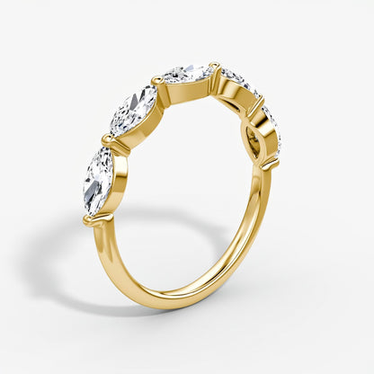 Single Shared Prong Marquise Band