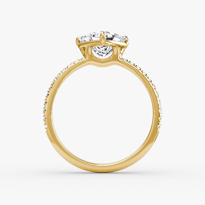 The Signature Trillion Engagement Ring in Pave Standard Band