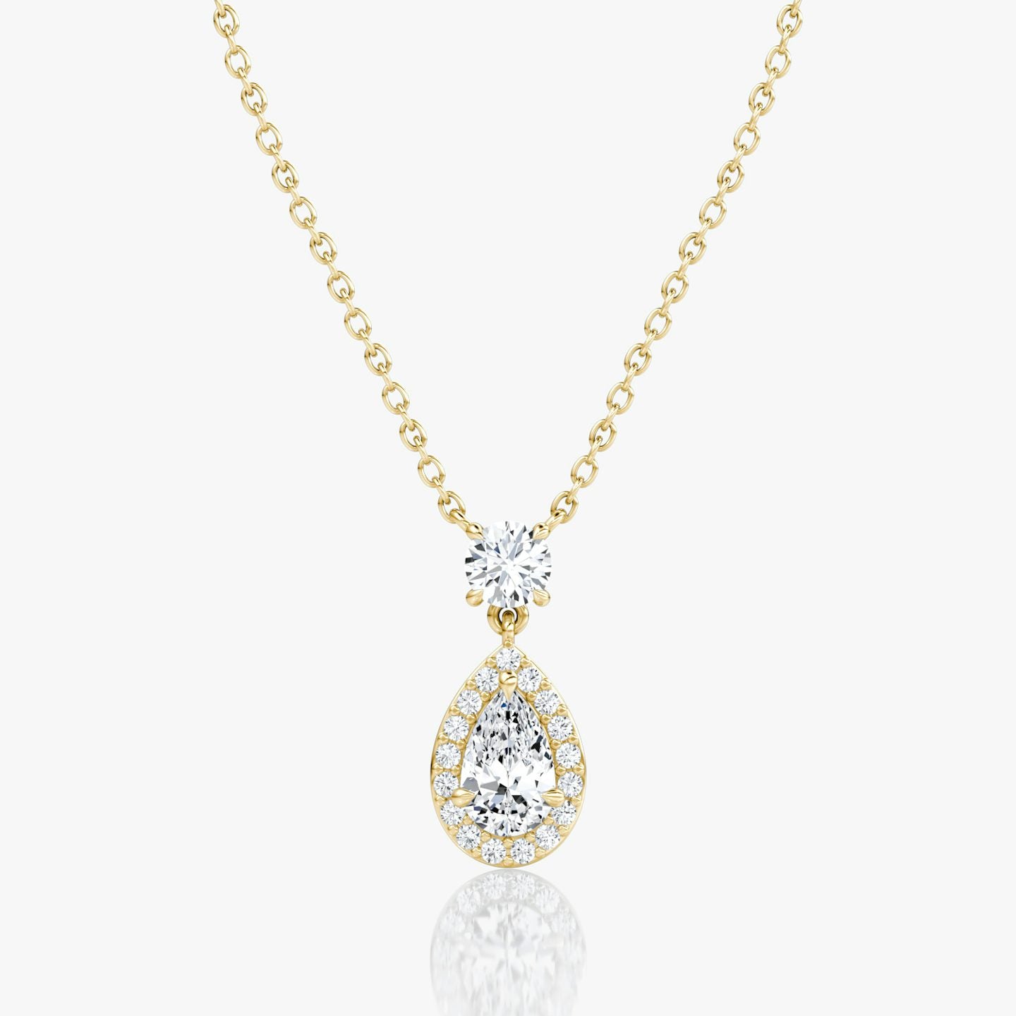 Signature Pear Drop Halo Necklace