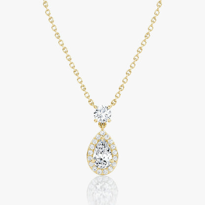Signature Pear Drop Halo Necklace