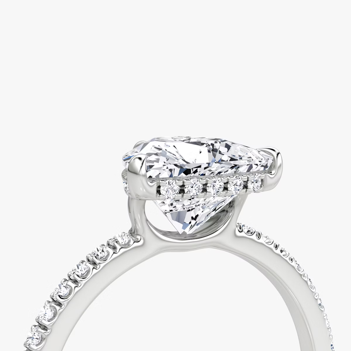 The Signature Trillion Engagement Ring in Pave Standard Band