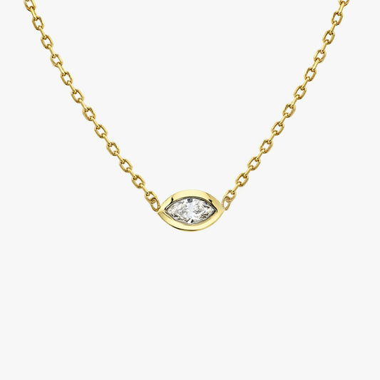 Marquise Knife-Edge Bezel Necklace