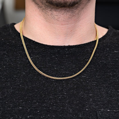 10k Yellow Gold Franco Link Chain 3 mm