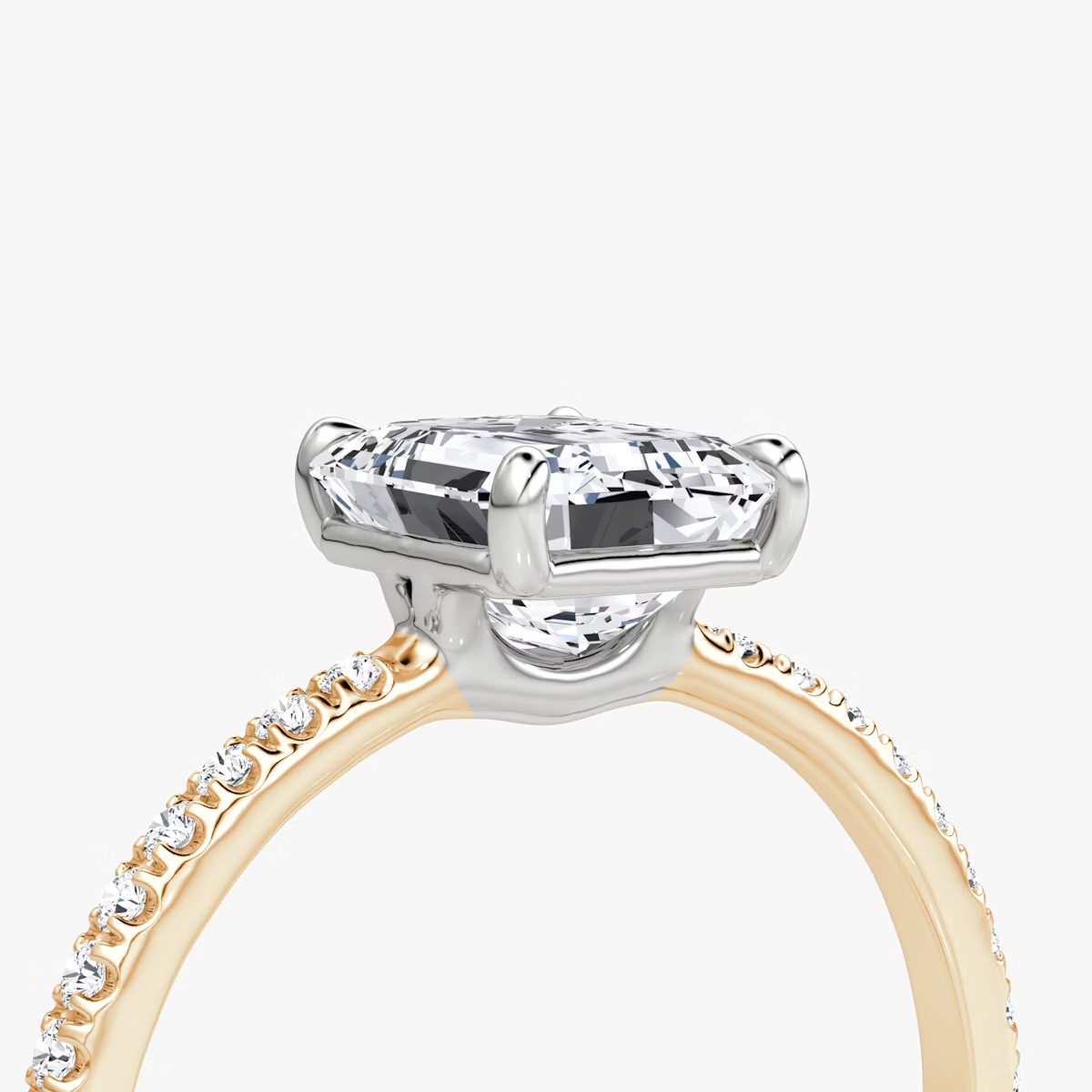 The Signature Emerald Engagement Ring in Pave Standard Band