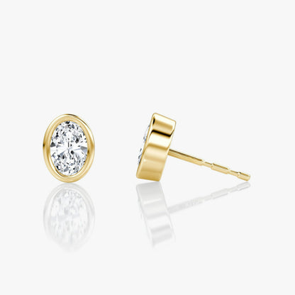 Oval Bezel Solitaire Stud