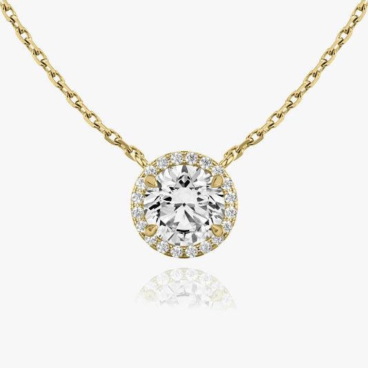 Round Halo Necklace