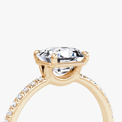 The Signature Asscher Engagement Ring in Pave Standard Band