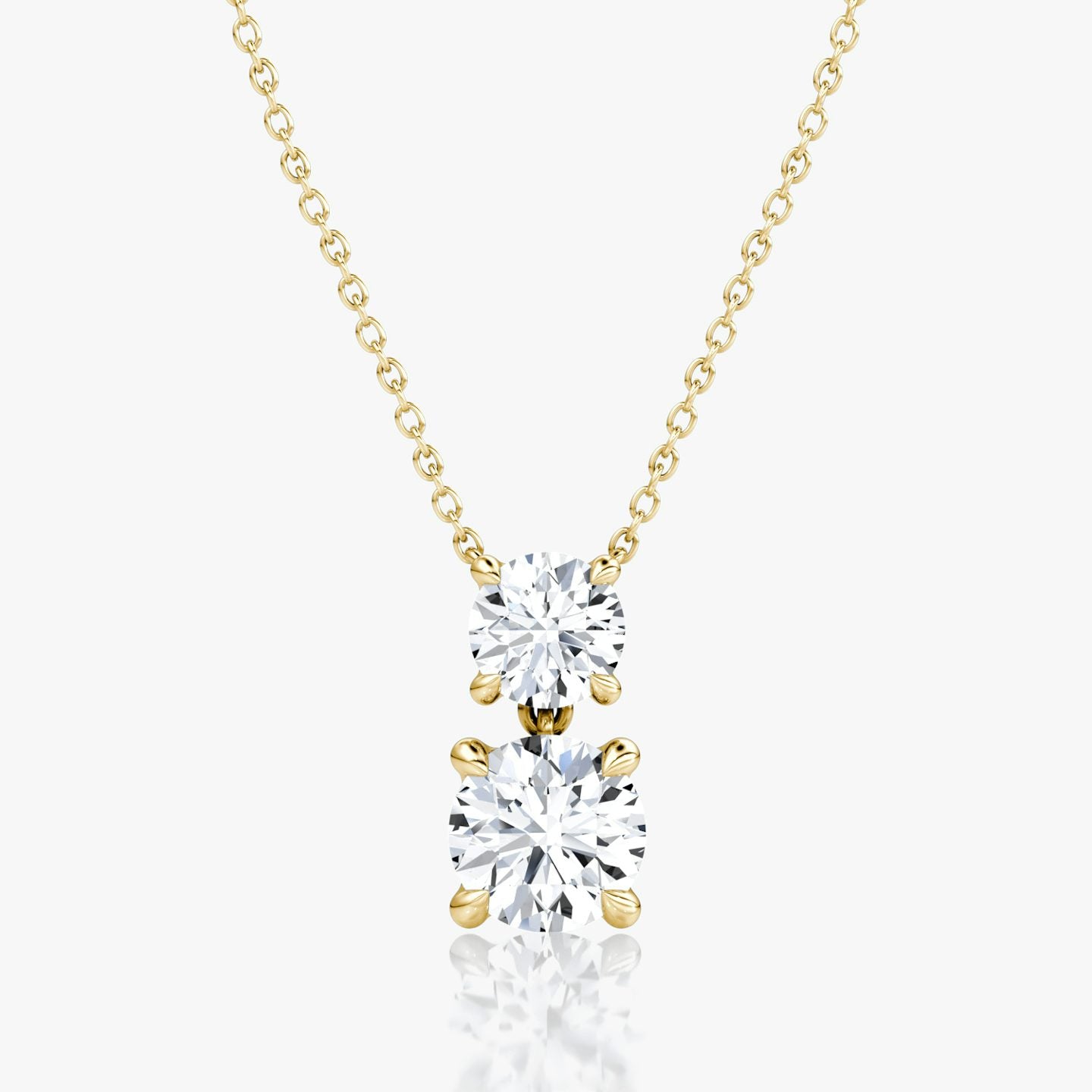 Round and Round Signature Duo Drop Necklace