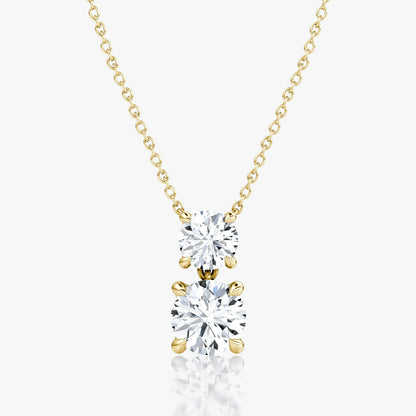 Round and Round Signature Duo Drop Necklace