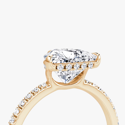 The Signature Trillion Engagement Ring in Pave Standard Band