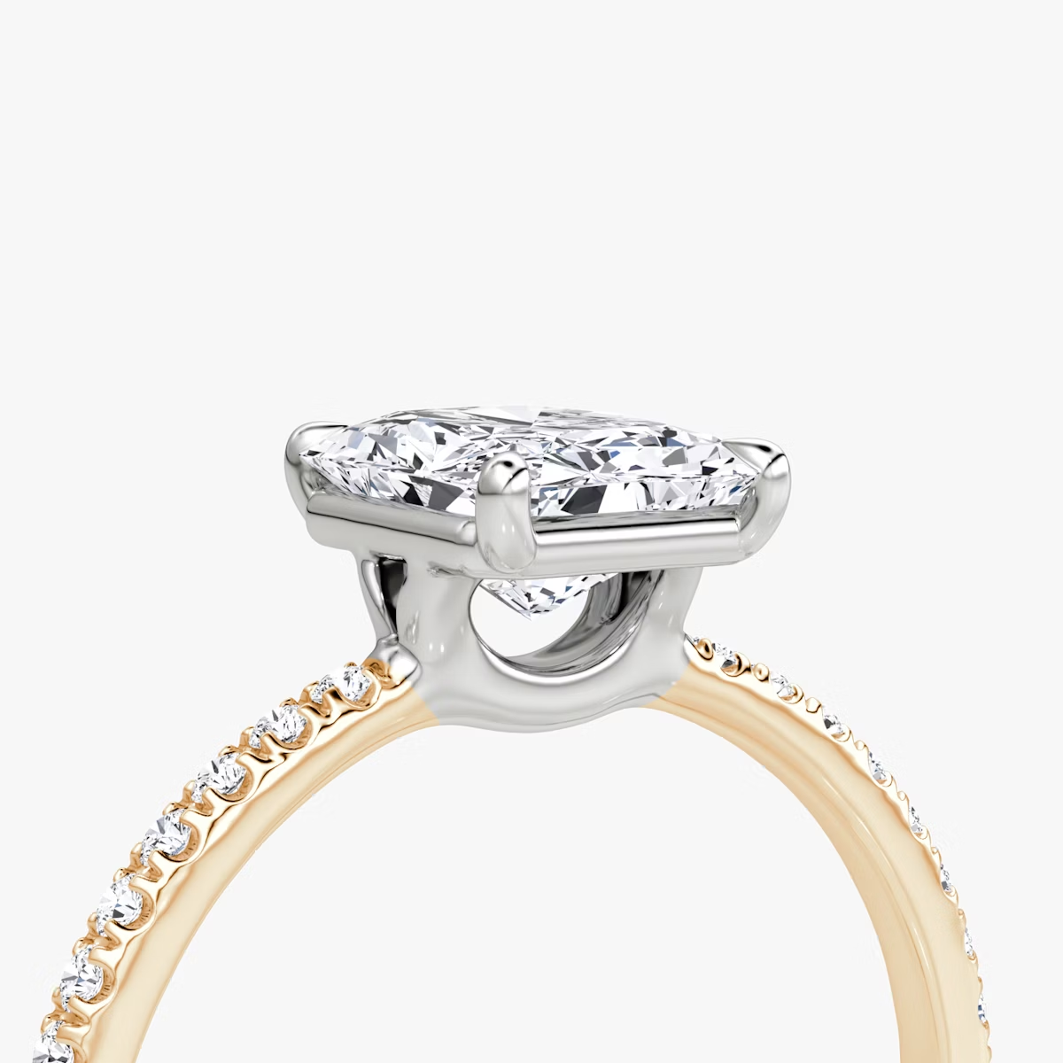 The Signature  Radiant Engagement Ring in Pave Standard Band