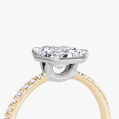 The Signature  Radiant Engagement Ring in Pave Standard Band