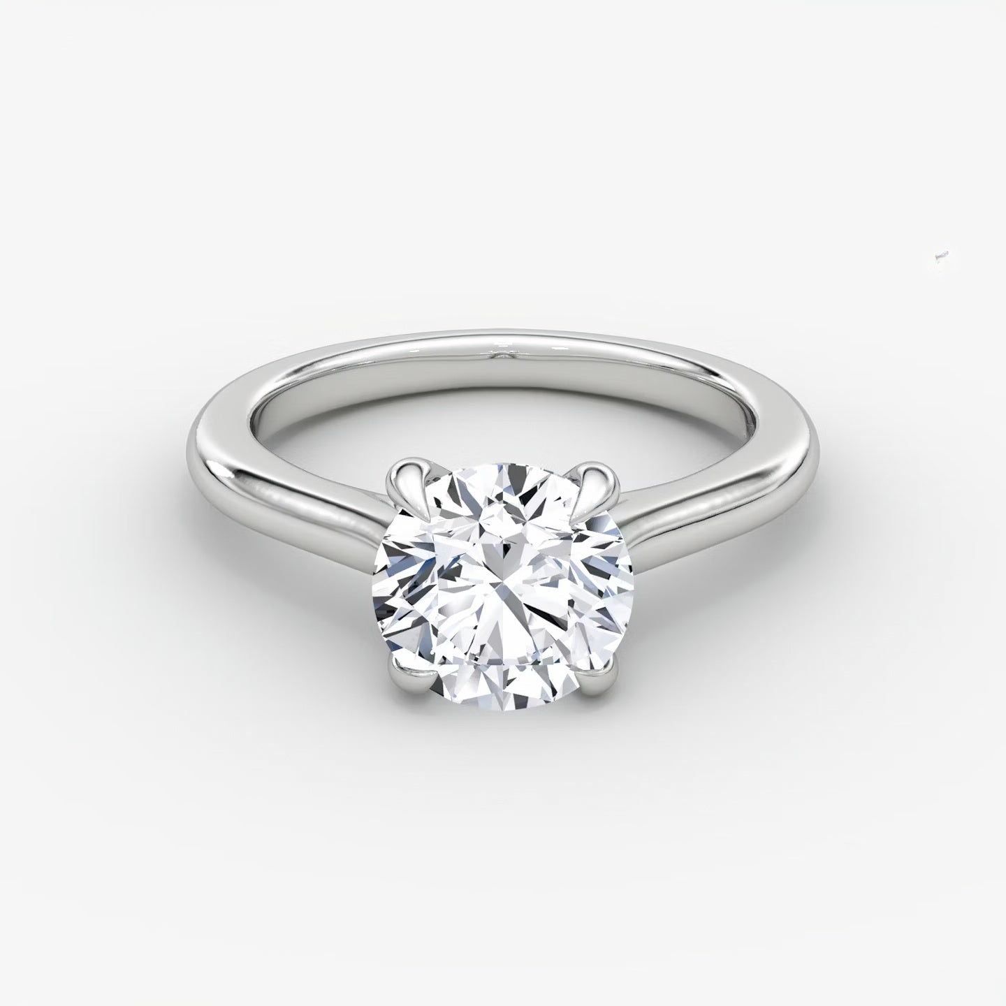 Trellis Cathedral Round Plain Engagement Ring