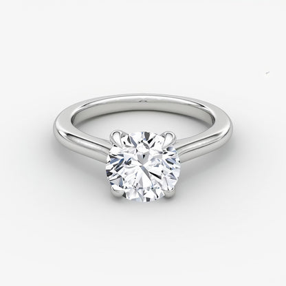 Trellis Cathedral Round Plain Engagement Ring