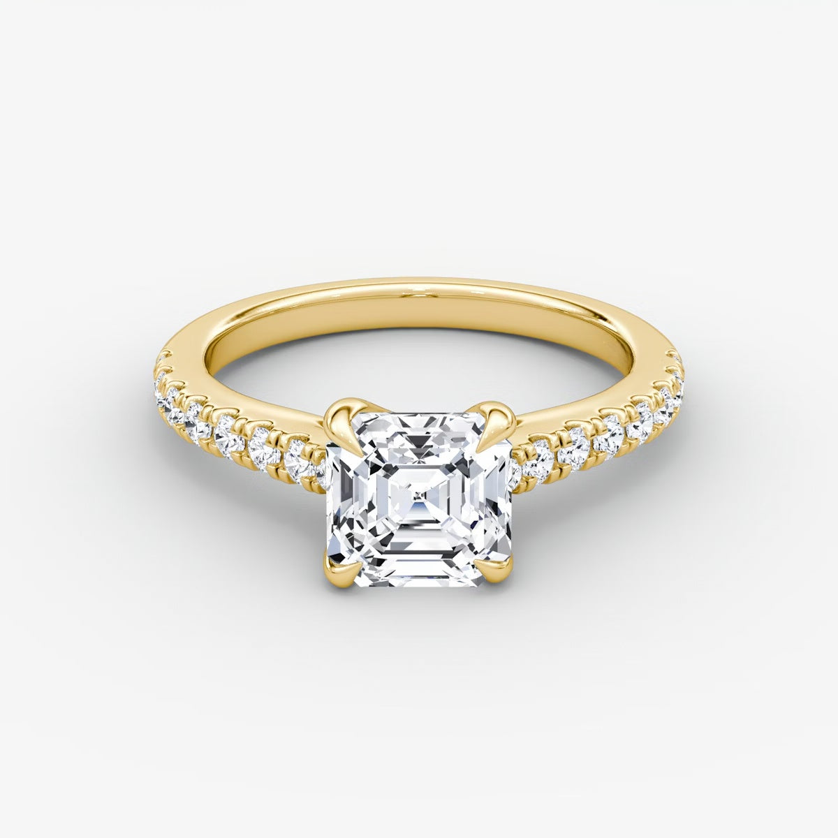 Trellis Cathedral Asscher Pave Engagement Ring