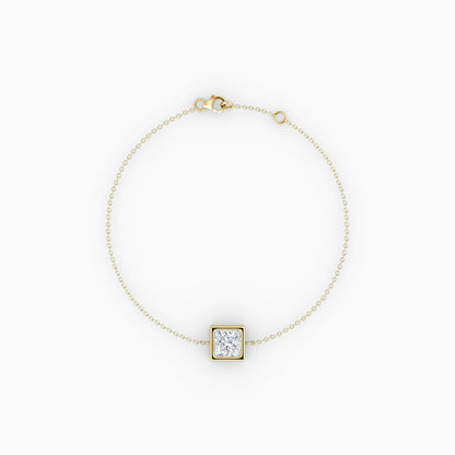Princess Bezel Solitaire Bracelet