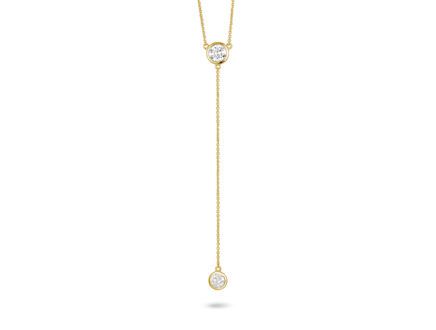 Round Brilliant Bezel Lariat Pendant
