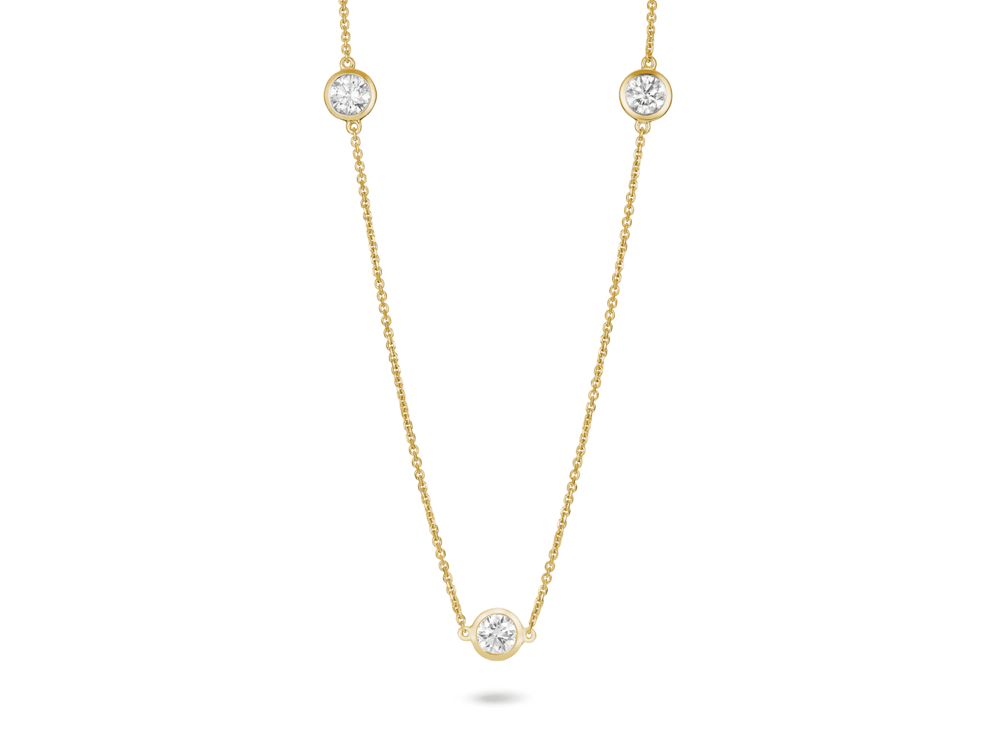 Round Brilliant Bezel Station Pendant