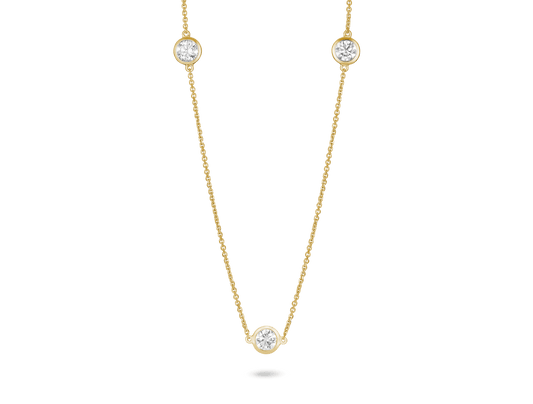 Round Brilliant Bezel Station Pendant