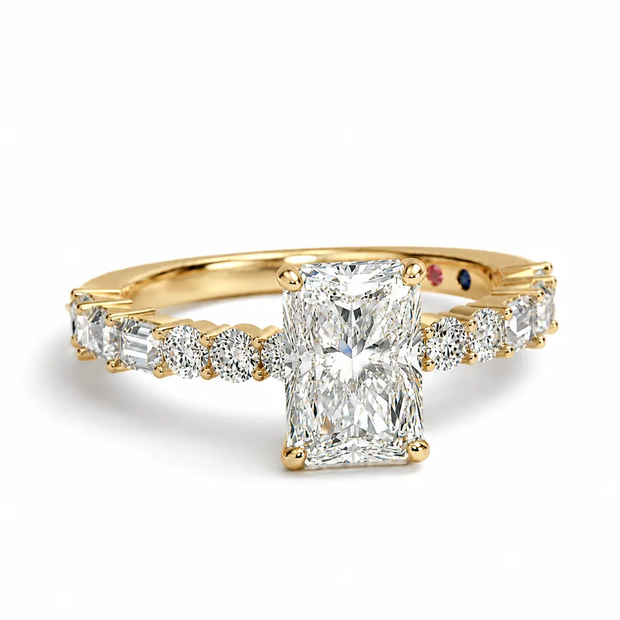 The Annelisse — Radiant engagement ring in yellow gold
