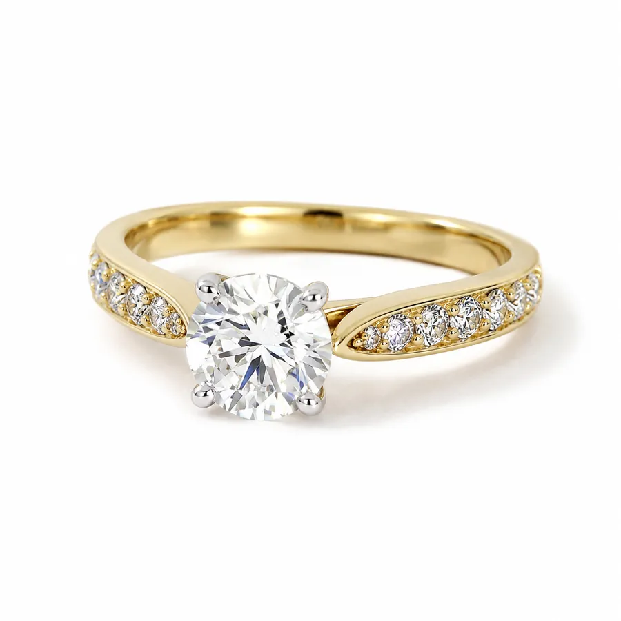 The Arden — Round brilliant engagement ring in yellow gold
