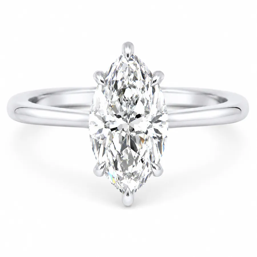The Aria — Marquise engagement ring in white gold