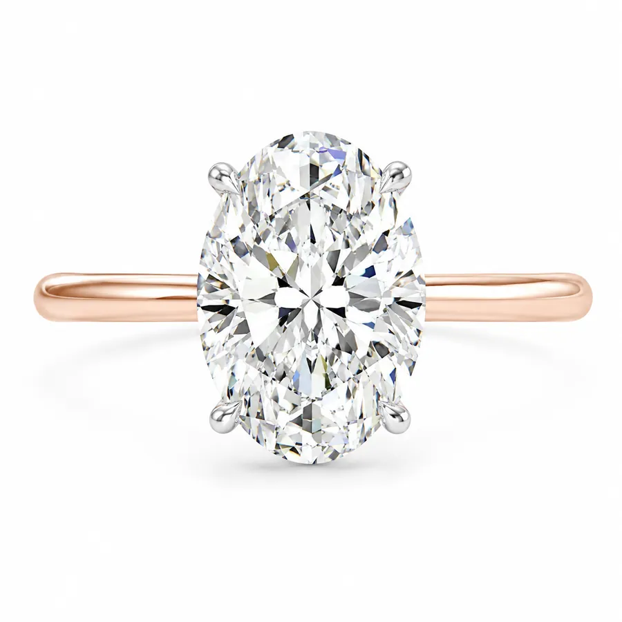 The Aurora — Oval engagement ring in rose gold
