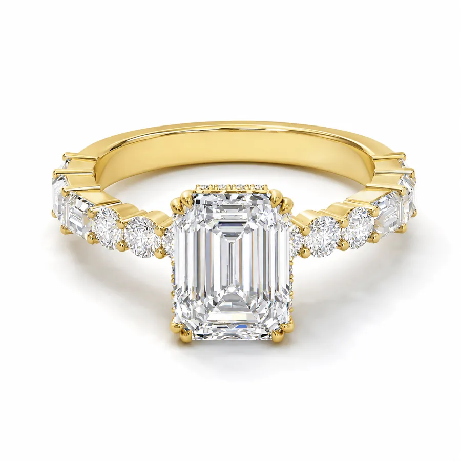 The Cadence — Emerald engagement ring in yellow gold