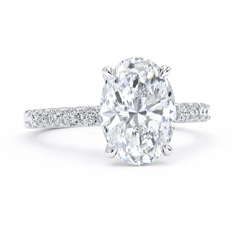 The Camille — Oval engagement ring in white gold
